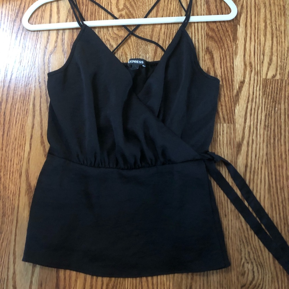Express black criss-cross open back tank! Size small!